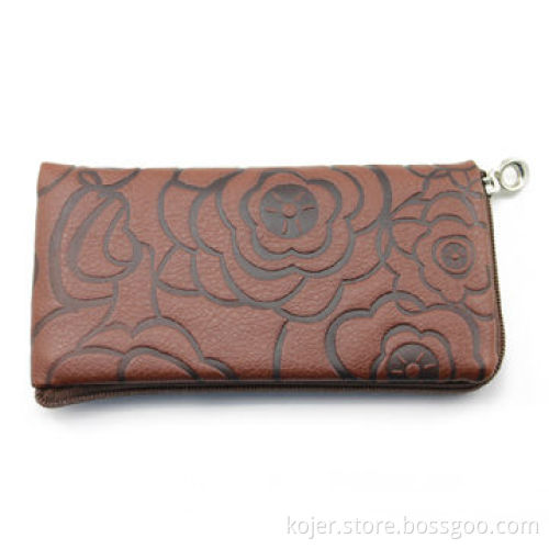 PU Leather Phone Case for iPhone 4, with Zipper and Lanyard, Customized Patterns/Logos are Welcome